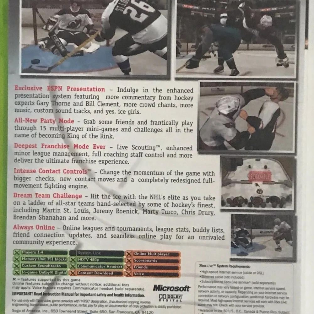ESPN NHL 2K5 Game (Microsoft Xbox)